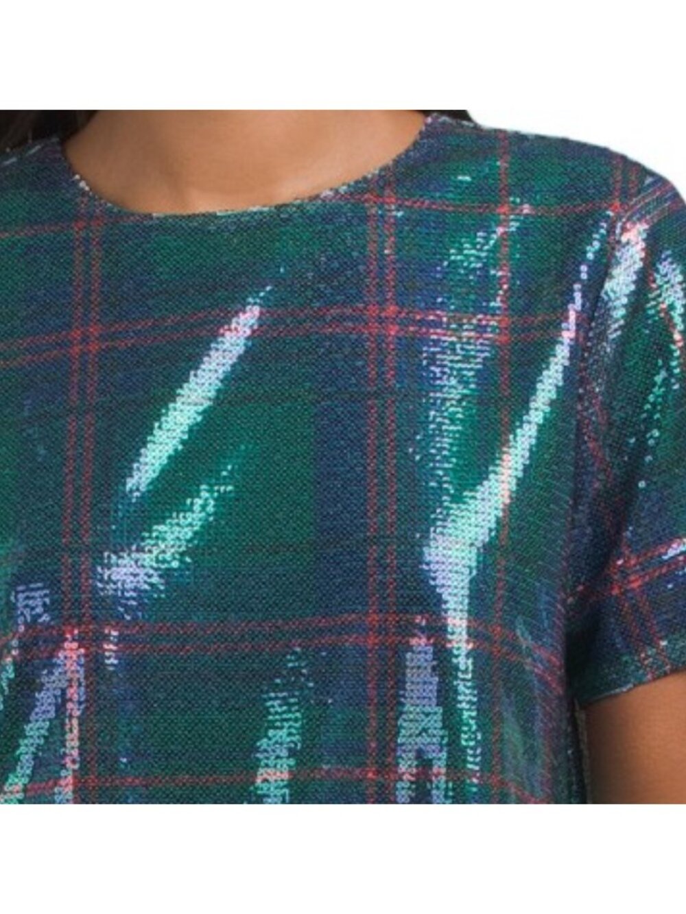 DRAPER JAMES Fable Mini Dress In Plaid Sequins - Picture 3 of 3